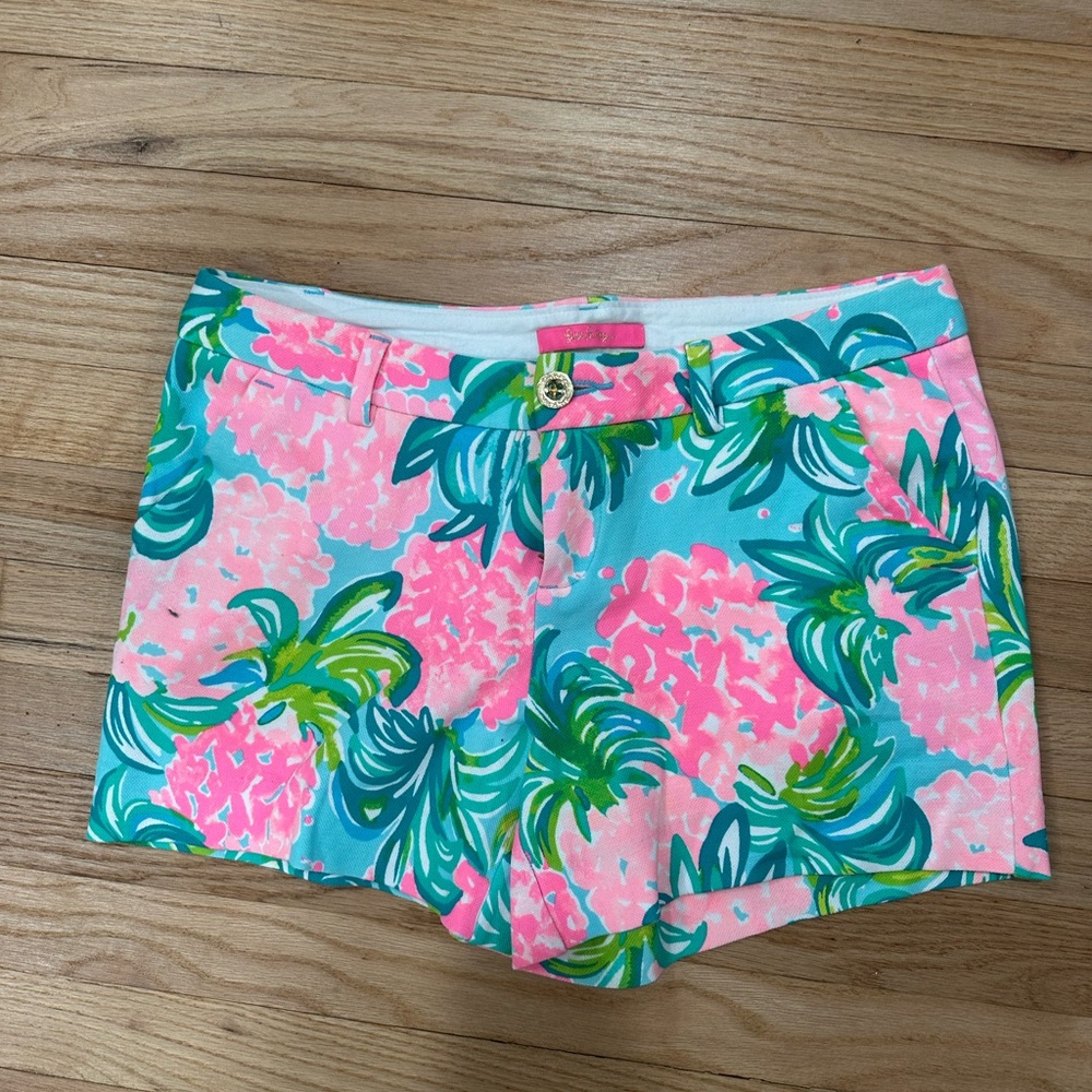 Lilly Pulitzer Pink and Green High Waist Shorts